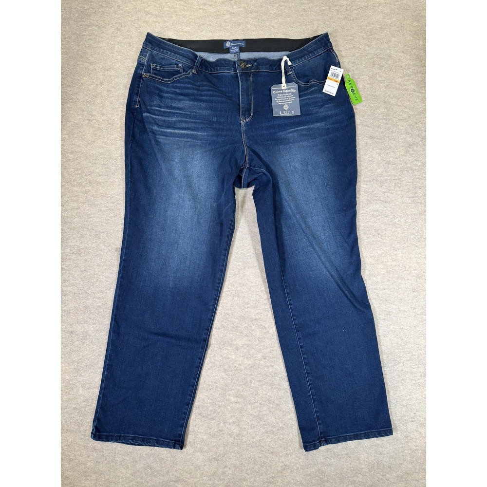 Democracy Jeans Womens 24W Dark Wash Blue Absolution High Rise Straight Stretch